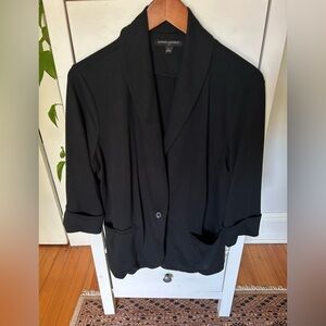 Banana Republic women’s black soft blazer large buttoned with cuffed sleeve